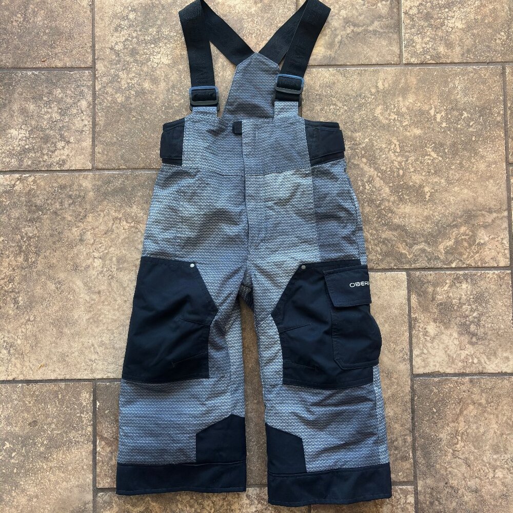 Obermeyer Snow Bibs Kids Size 3 Gray/Black